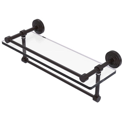 Waverly Place Collection Gallery Rail Glass Shelf with Towel Bar