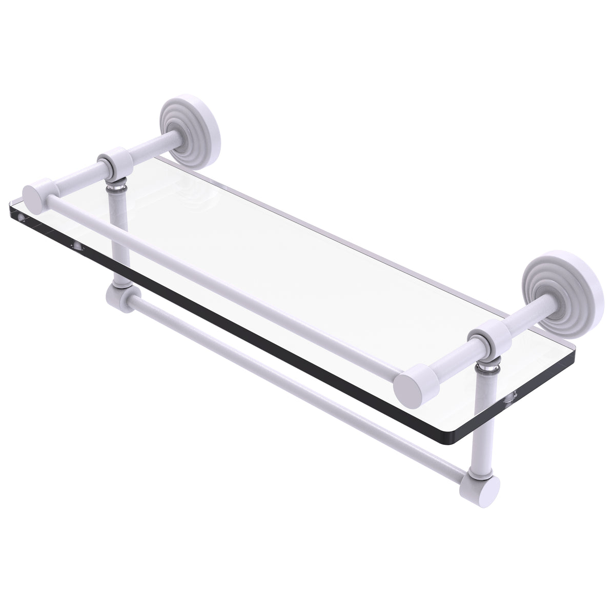 Waverly Place Collection Gallery Rail Glass Shelf with Towel Bar