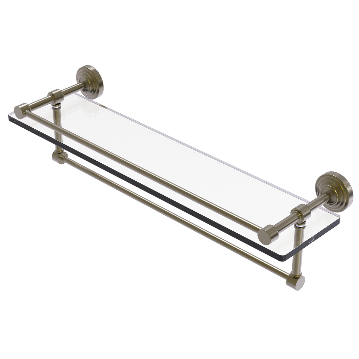 Waverly Place Collection Gallery Rail Glass Shelf with Towel Bar