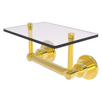 Washington Square Collection Two Post Toilet Tissue Holder with Glass Shelf