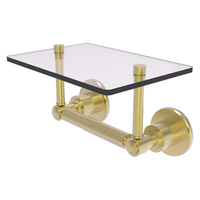Washington Square Collection Two Post Toilet Tissue Holder with Glass Shelf
