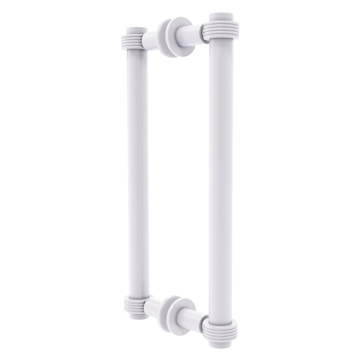 Contemporary Back to Back Shower Door Pull with Grooved Accents