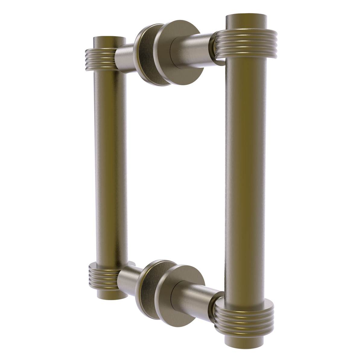 Contemporary Back to Back Shower Door Pull with Grooved Accents