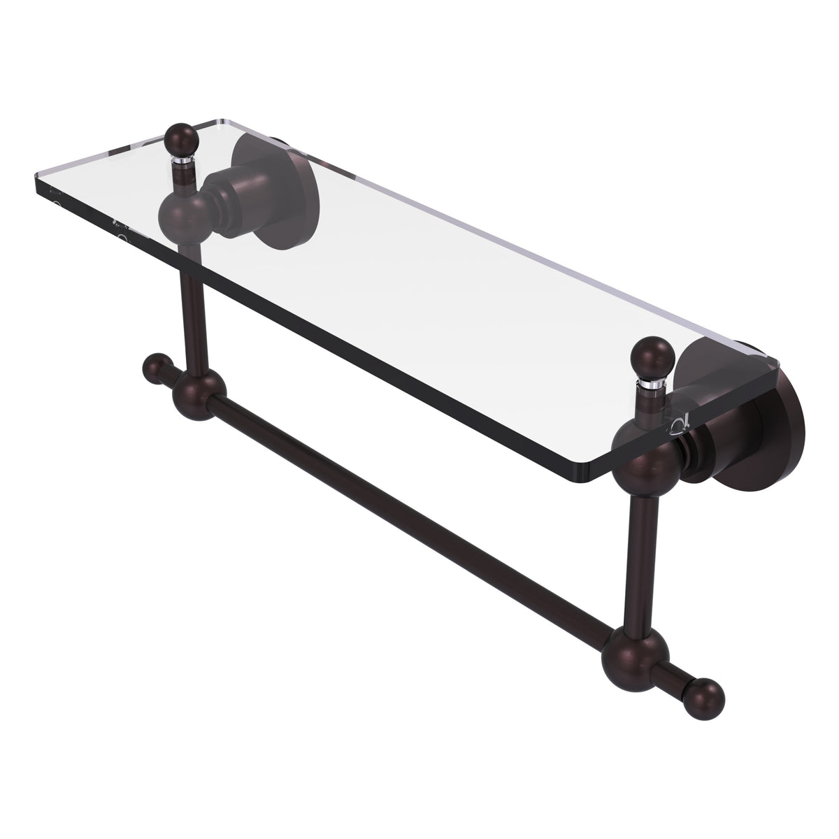 Astor Place Vanity Glass Shelf  with Integrated Towel Bar