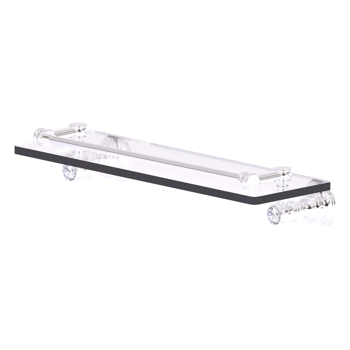 Carolina Crystal Collection Glass Shelf with Gallery Rail
