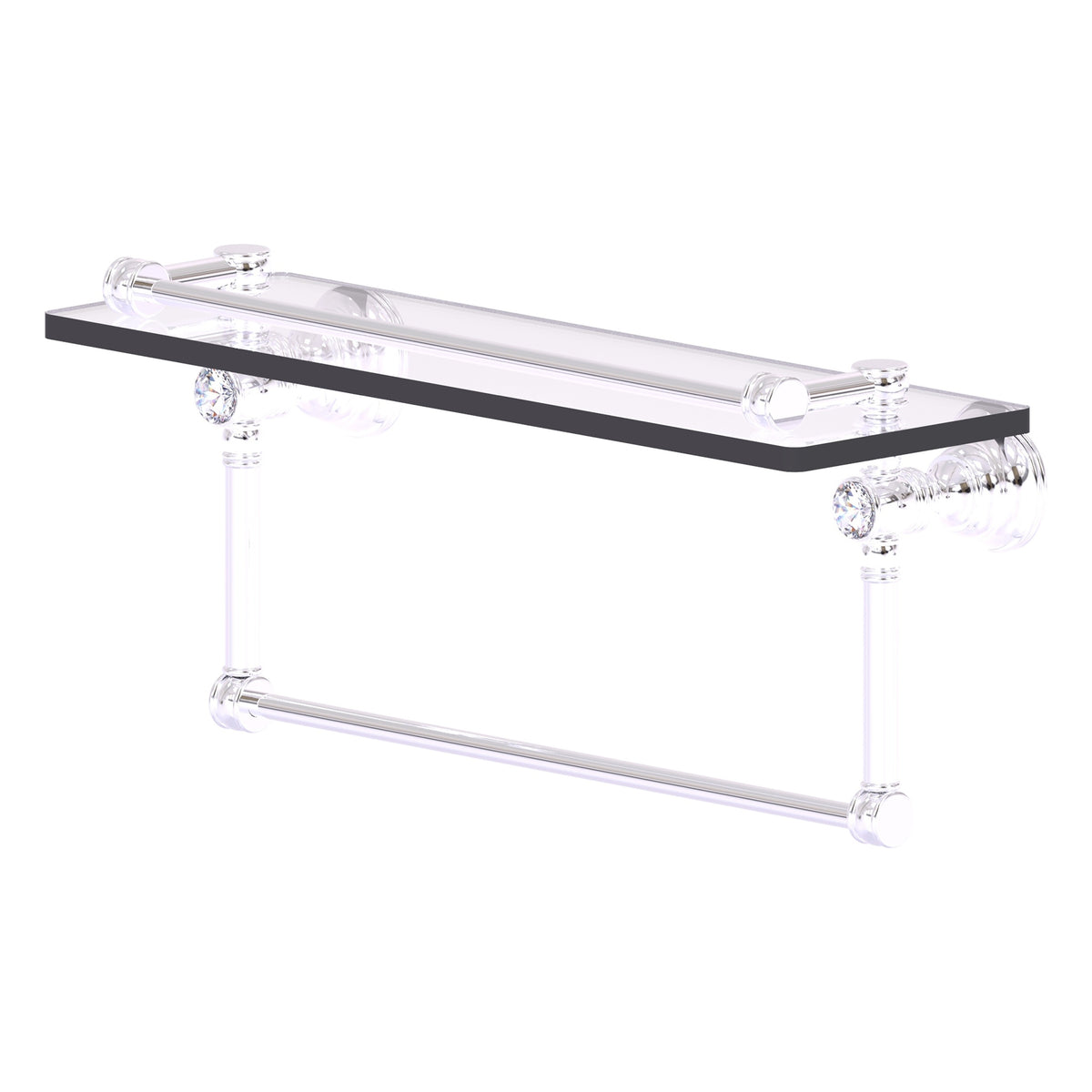 Carolina Crystal Collection Gallery Glass Shelf with Towel Bar