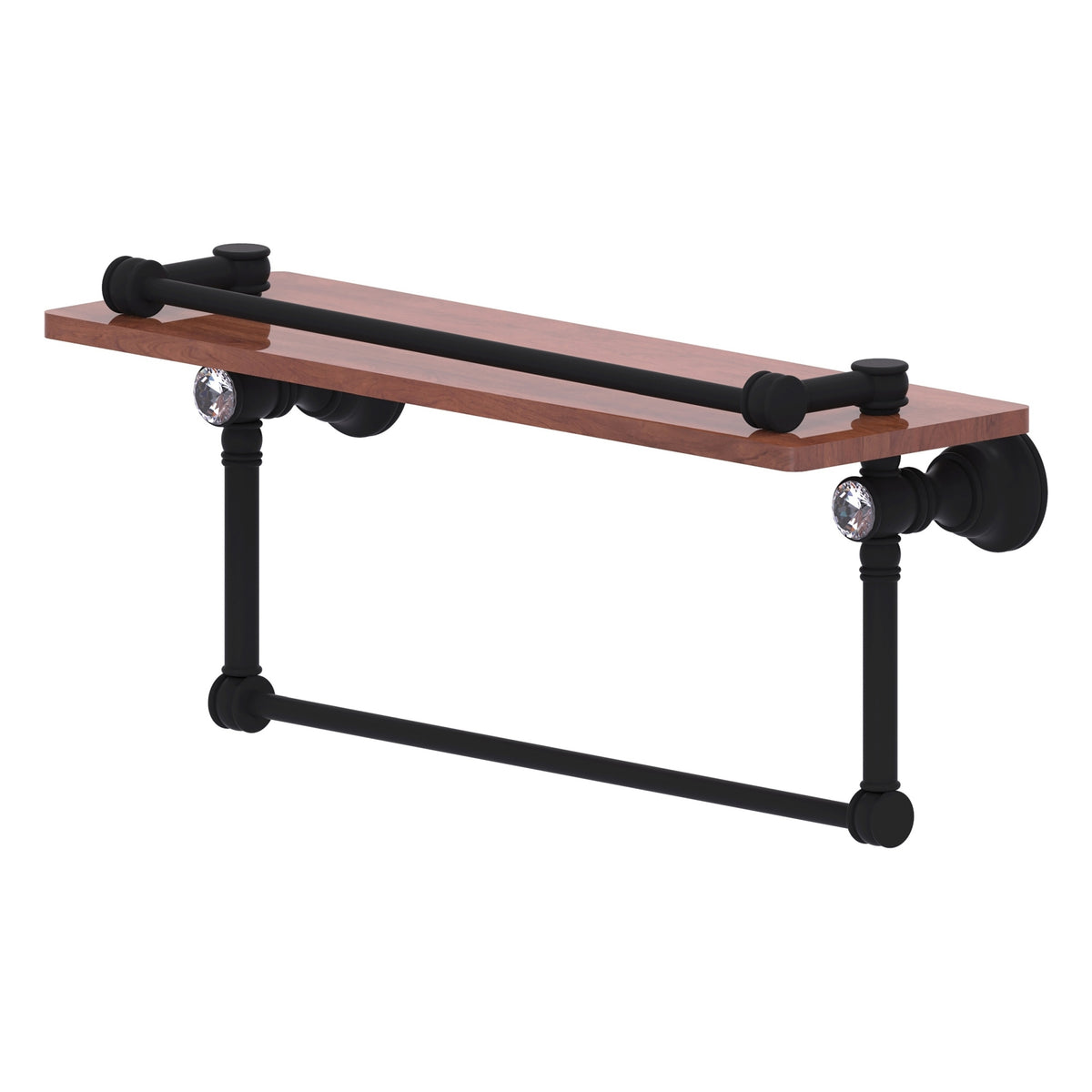 Carolina Crystal Collection Gallery Wood Shelf with Towel Bar