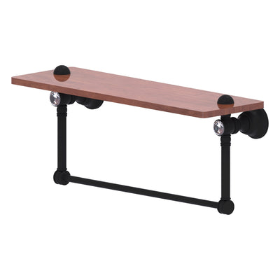 Carolina Crystal Collection Wood shelf with Integrated Towel Bar
