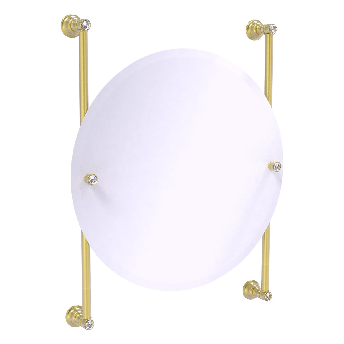 Carolina Crystal Collection Round Frameless Rail Mounted Mirror