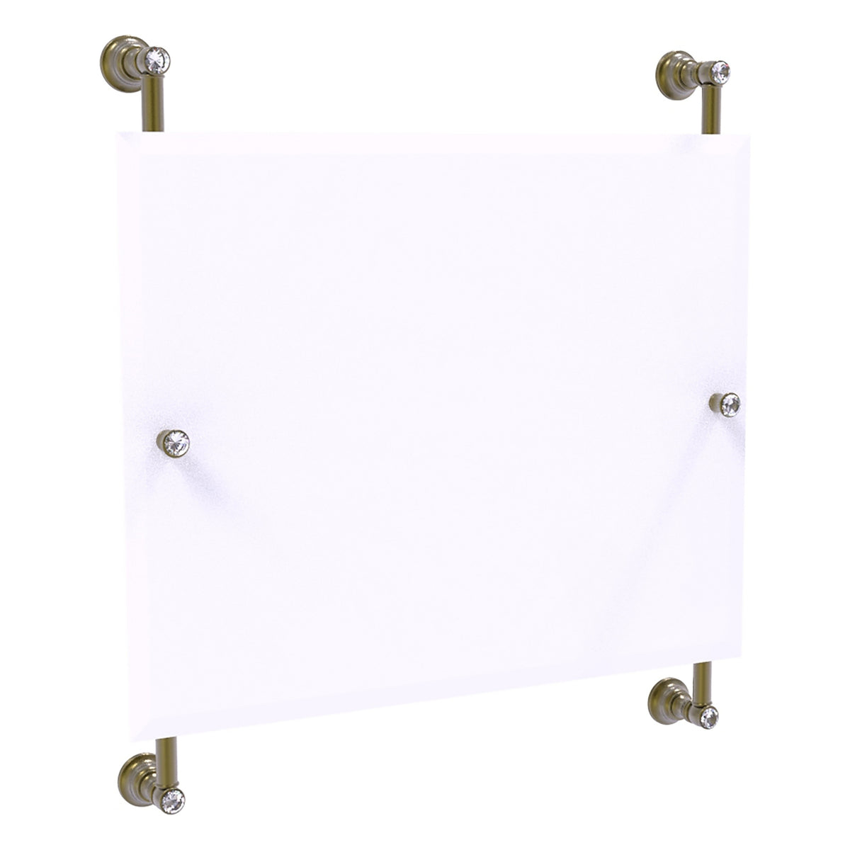 Carolina Crystal Landscape Rectangular Frameless Rail Mounted Mirror