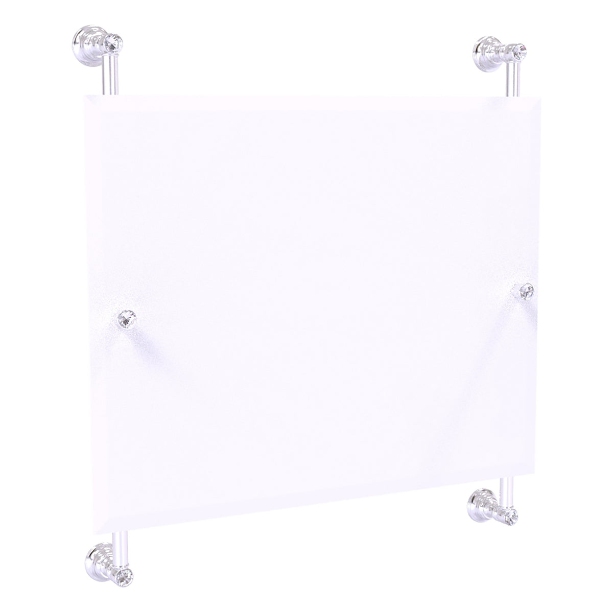 Carolina Crystal Landscape Rectangular Frameless Rail Mounted Mirror