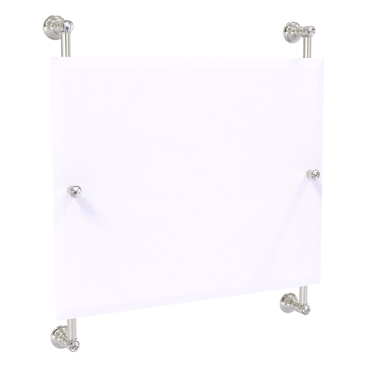 Carolina Crystal Landscape Rectangular Frameless Rail Mounted Mirror