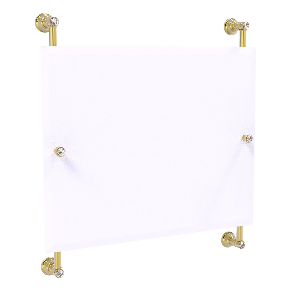 Carolina Crystal Landscape Rectangular Frameless Rail Mounted Mirror