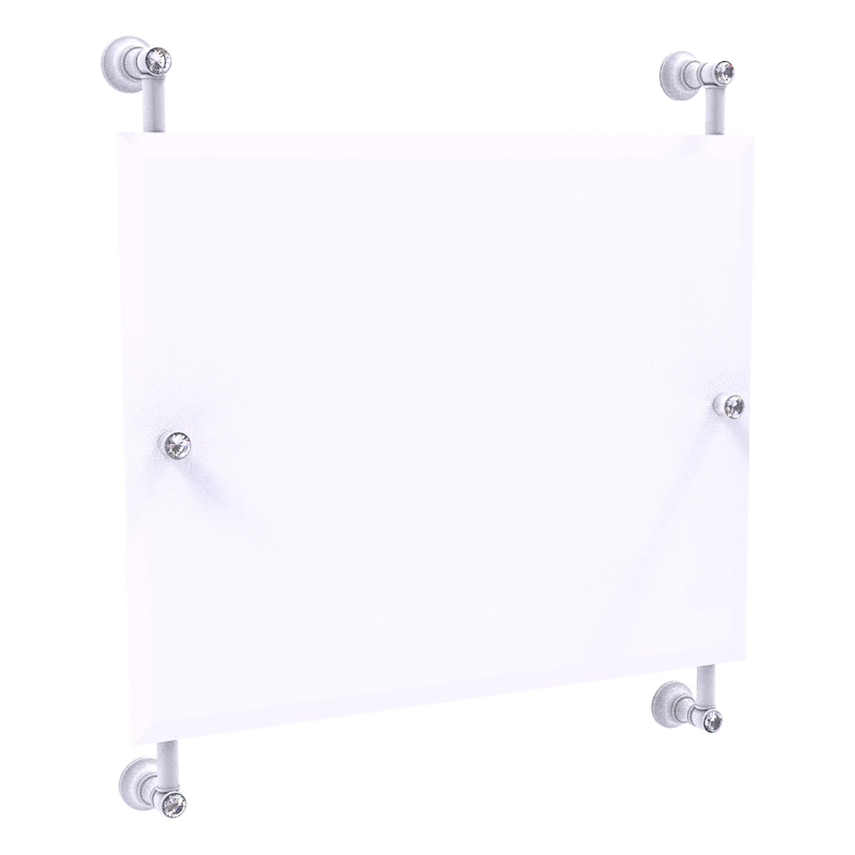 Carolina Crystal Landscape Rectangular Frameless Rail Mounted Mirror