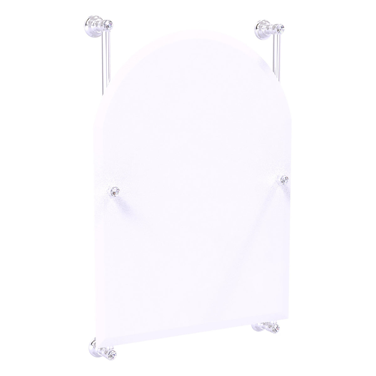 Carolina Crystal Collection Arched Top Frameless Rail Mounted Mirror
