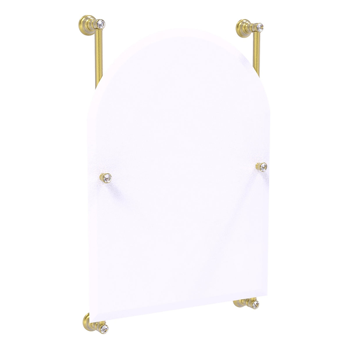 Carolina Crystal Collection Arched Top Frameless Rail Mounted Mirror