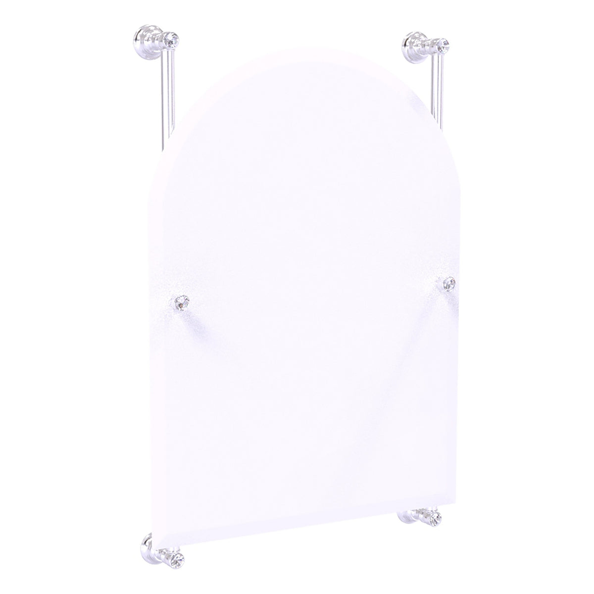 Carolina Crystal Collection Arched Top Frameless Rail Mounted Mirror