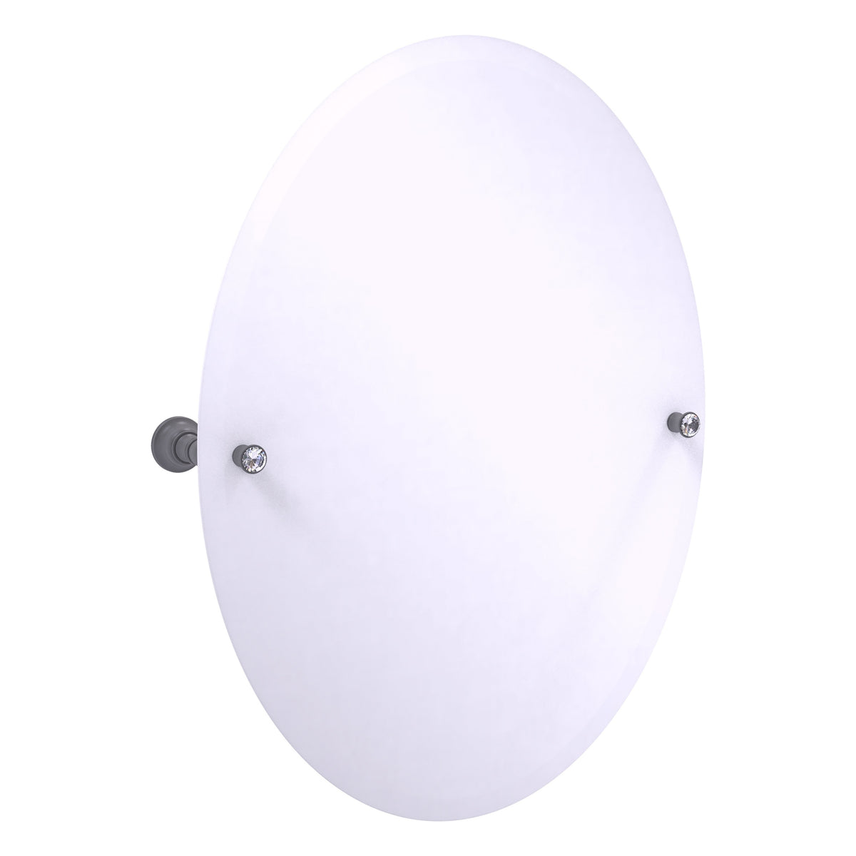 Carolina Crystal Collection Frameless Oval Tilt Mirror with Beveled Edge
