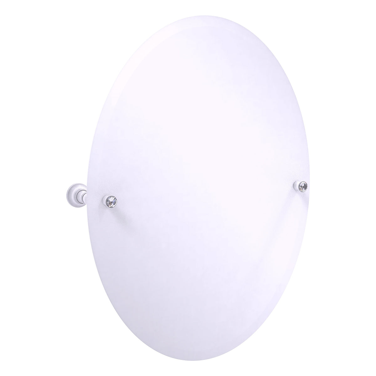 Carolina Crystal Collection Frameless Oval Tilt Mirror with Beveled Edge