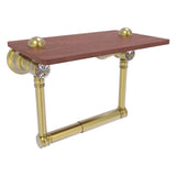 Carolina Crystal Two Post Toilet Paper Holder with Wood Shelf