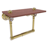 Carolina Crystal Two Post Toilet Paper Holder with Wood Shelf