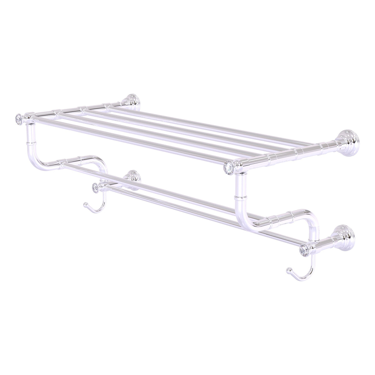 Carolina Crystal Collection Towel Shelf with Double Towel Bar