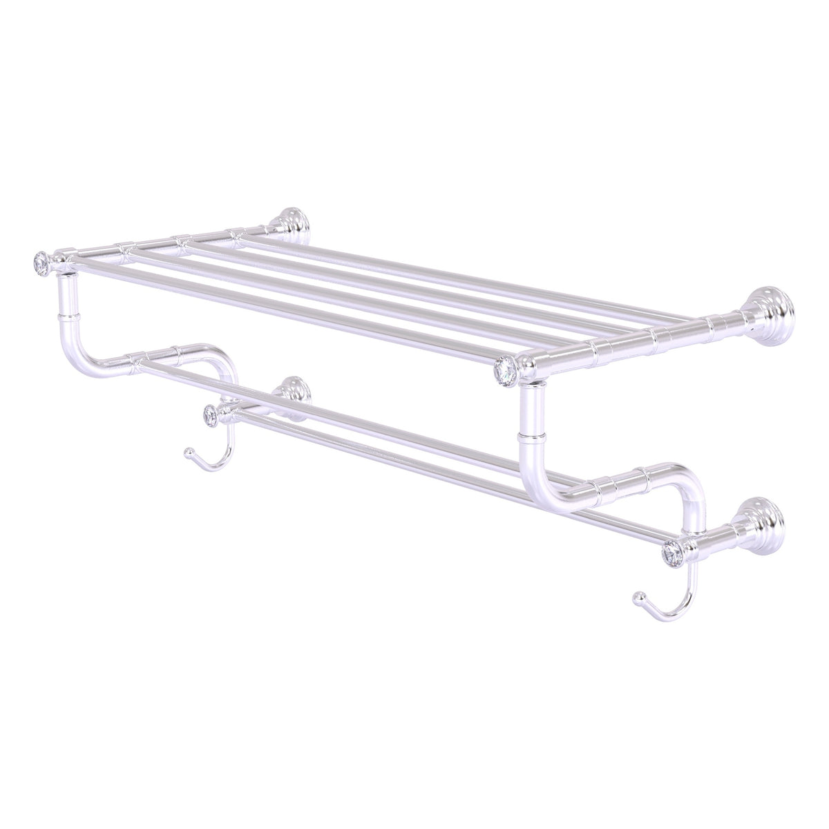 Carolina Crystal Collection Towel Shelf with Double Towel Bar