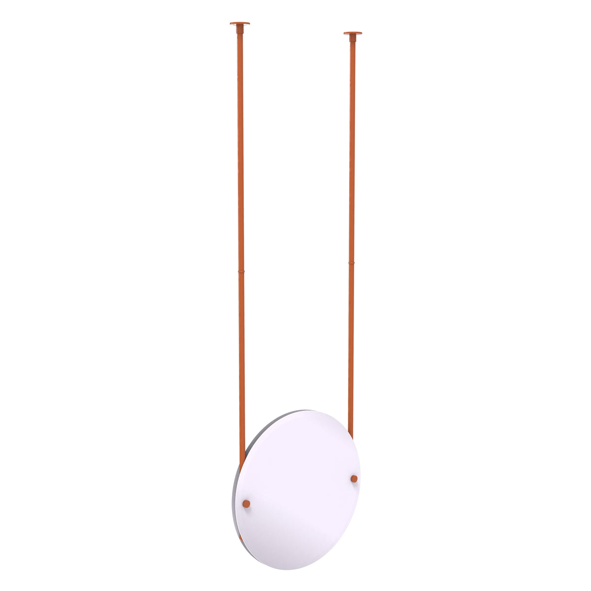 Frameless Round Ceiling Hung Mirror with Beveled Edge