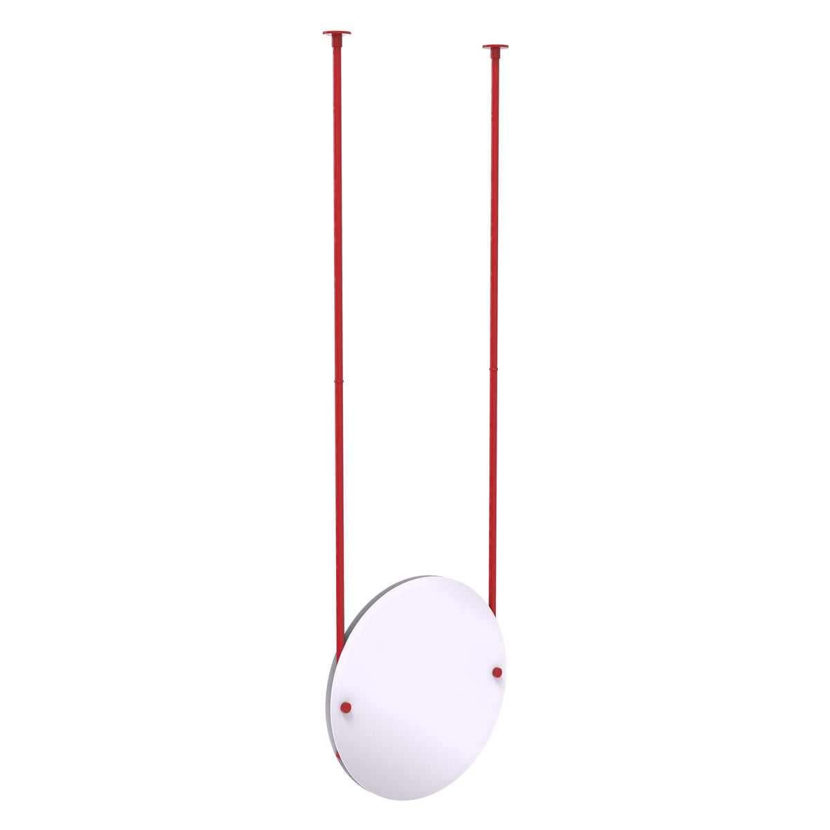 Frameless Round Ceiling Hung Mirror with Beveled Edge