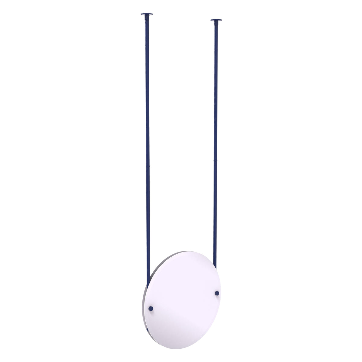 Frameless Round Ceiling Hung Mirror with Beveled Edge