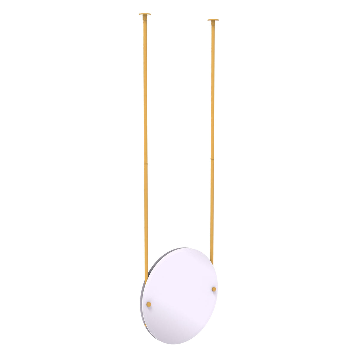 Frameless Round Ceiling Hung Mirror with Beveled Edge