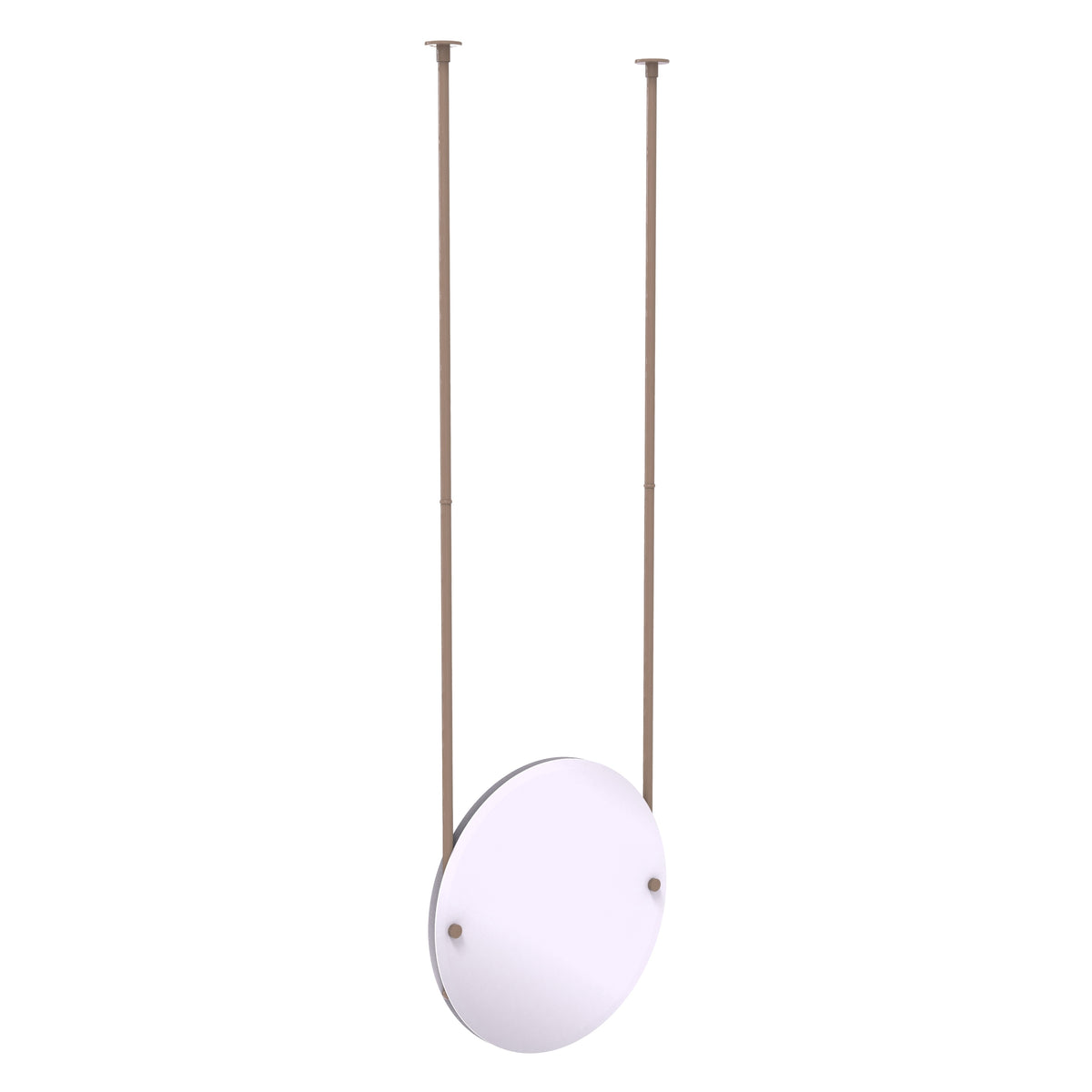 Frameless Round Ceiling Hung Mirror with Beveled Edge