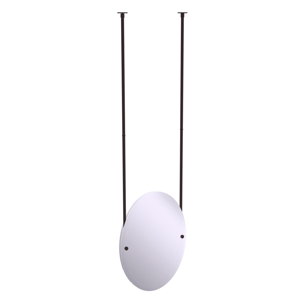 Frameless Oval Ceiling Hung Mirror with Beveled Edge
