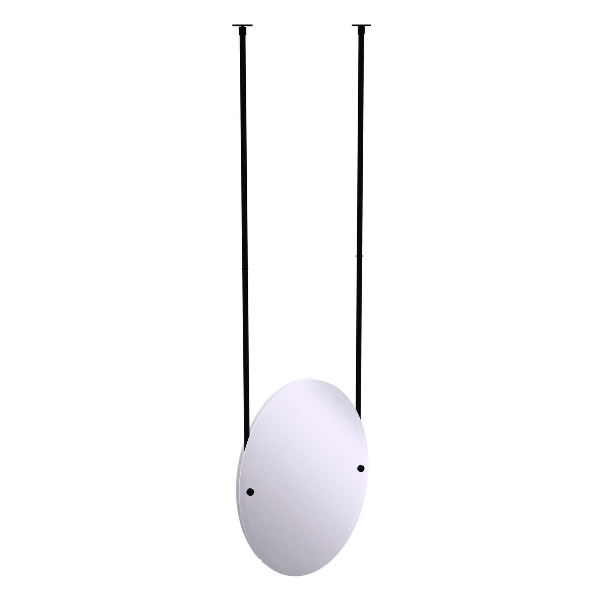 Frameless Oval Ceiling Hung Mirror with Beveled Edge