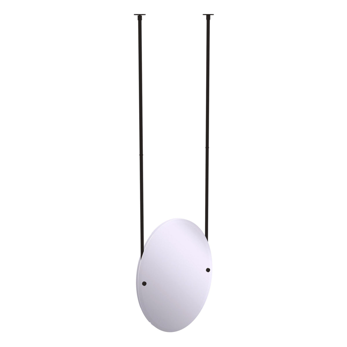 Frameless Oval Ceiling Hung Mirror with Beveled Edge