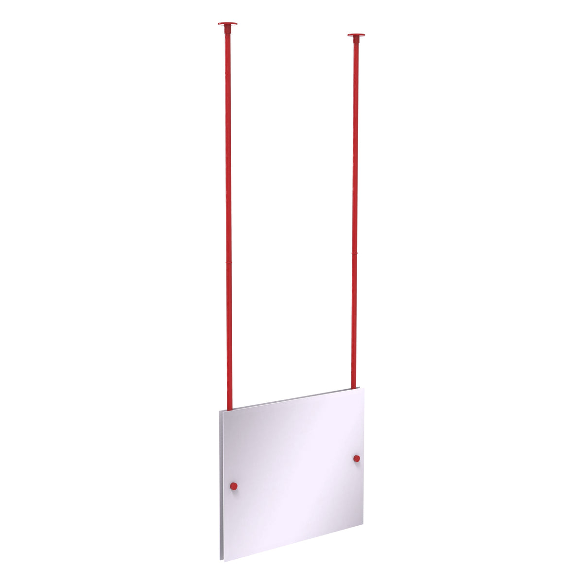 Frameless Rectangular Landscape Ceiling Hung Mirror with Beveled Edge