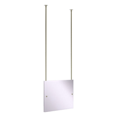 Frameless Rectangular Landscape Ceiling Hung Mirror with Beveled Edge