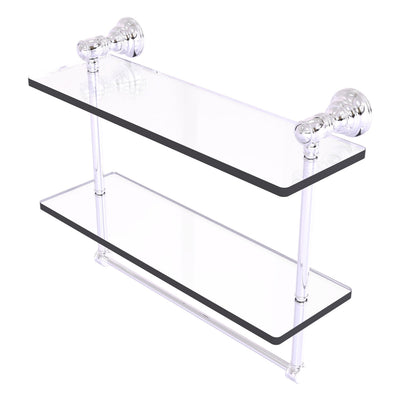 Carolina Collection Double Glass Shelf with Towel Bar