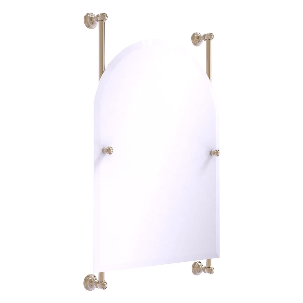 Carolina Collection Arched Top Frameless Rail Mounted Mirror