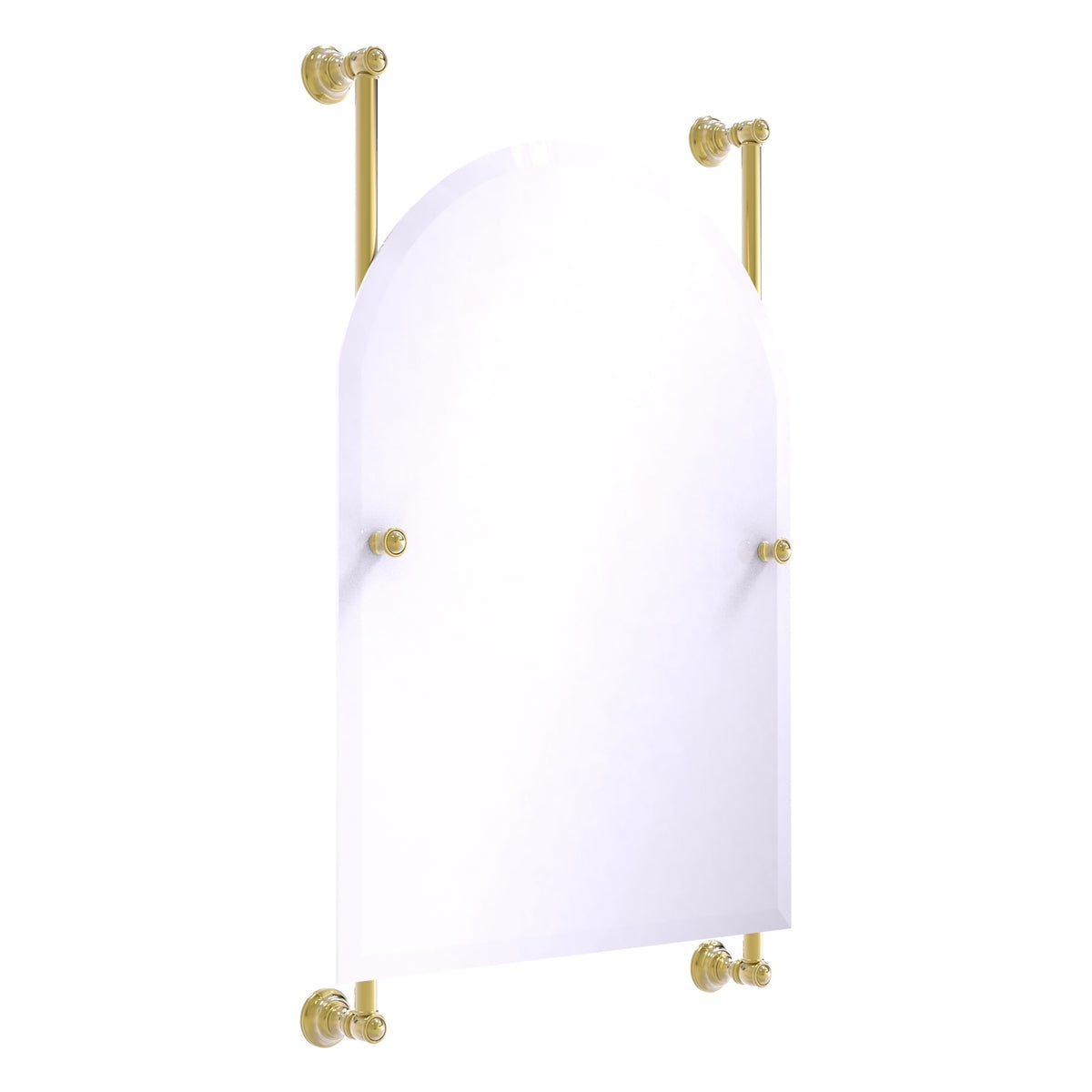 Carolina Collection Arched Top Frameless Rail Mounted Mirror