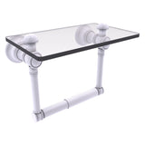Carolina Two Post Toilet Paper Holder with Glass Shelf