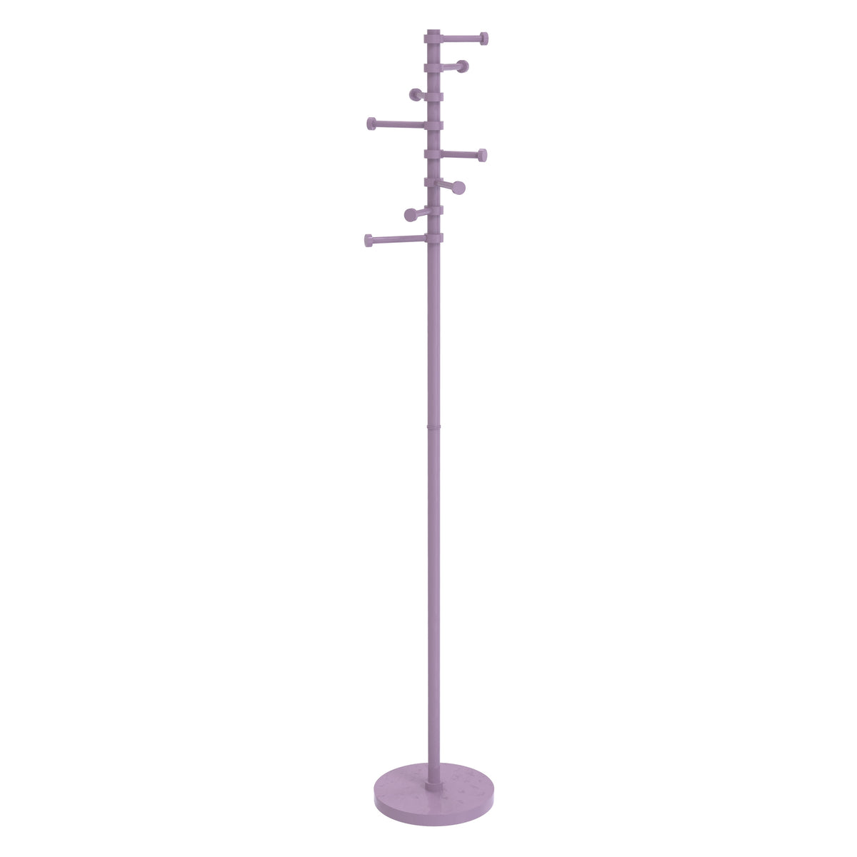 Freestanding Coat Rack Stand, 60-Inch Height, Solid Brass, Weighted Base, Eight Pivoting Pegs