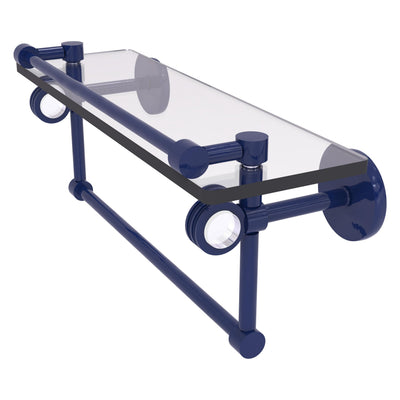 Clearview Collection Glass Shelf with Gallery Rail and Towel Bar with Dotted Accents