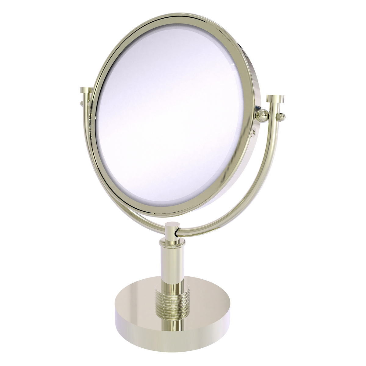 8 Inch Vanity Top Make-Up Mirror with Grooved Accents