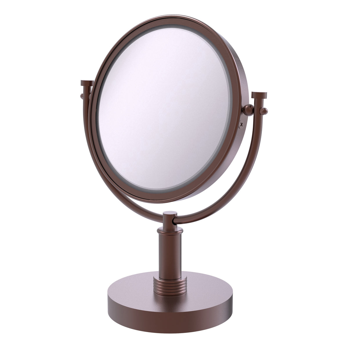 8 Inch Vanity Top Make-Up Mirror with Grooved Accents
