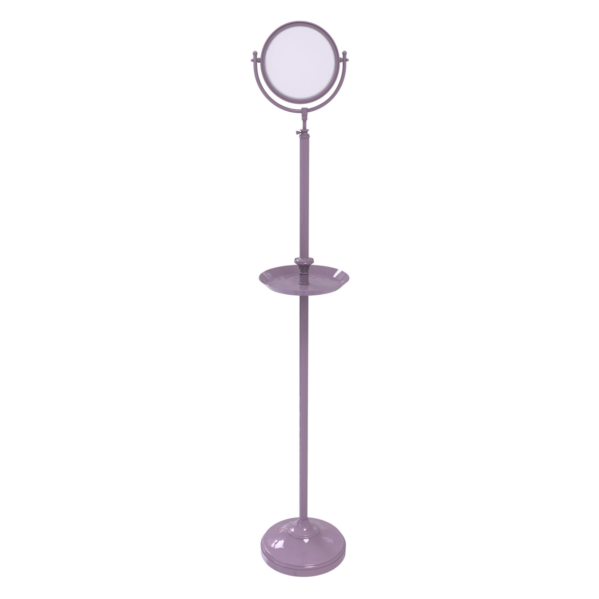 Freestanding Make-Up Mirror 8 Inch Diameter with Shaving Tray