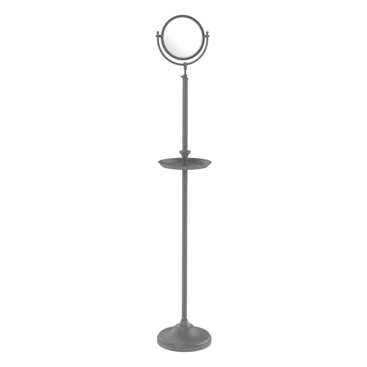 Freestanding Make-Up Mirror 8 Inch Diameter with Shaving Tray