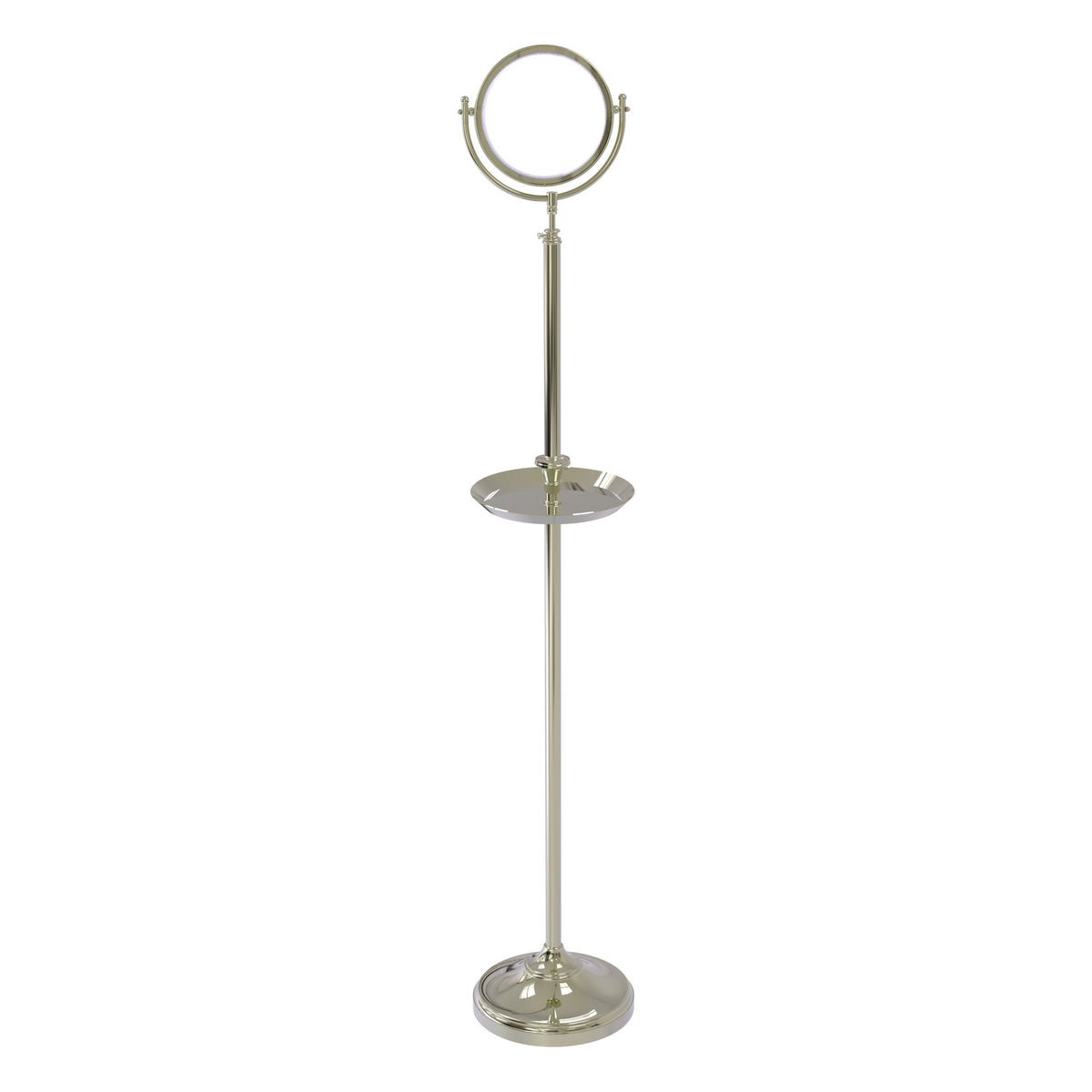 Freestanding Make-Up Mirror 8 Inch Diameter with Shaving Tray