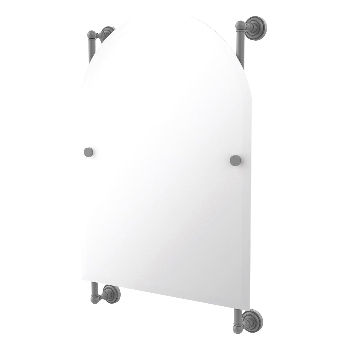 Dottingham Collection Arched Top Frameless Rail Mounted Mirror