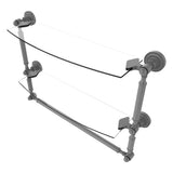 Dottingham Collection Two Tiered Glass Shelf with Integrated Towel Bar